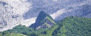 Preview wallpaper mountains, slope, grass, trees