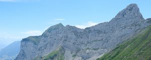 Preview wallpaper mountains, slope, grass, nature, trees