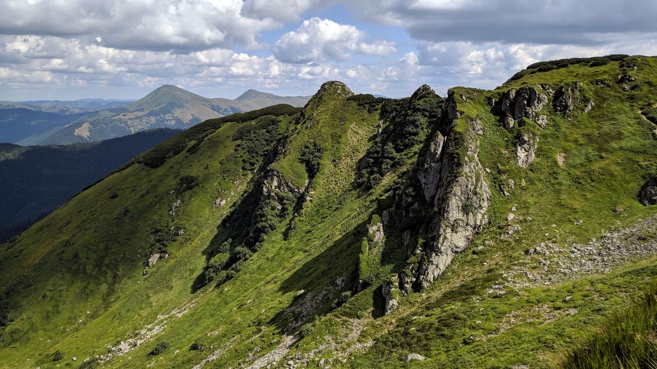 Wallpaper mountains, slope, greenery, landscape