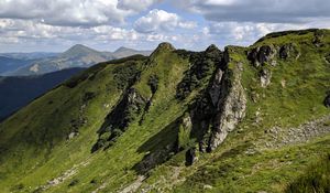 Preview wallpaper mountains, slope, greenery, landscape