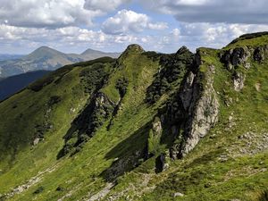 Preview wallpaper mountains, slope, greenery, landscape