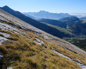 Preview wallpaper mountains, slope, haze, distance, horizon