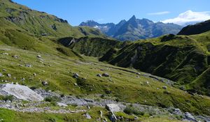 Preview wallpaper mountains, slope, landscape, stones, nature