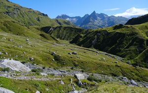 Preview wallpaper mountains, slope, landscape, stones, nature