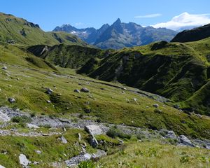 Preview wallpaper mountains, slope, landscape, stones, nature