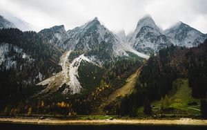 Preview wallpaper mountains, slope, landscape, nature, trees, autumn