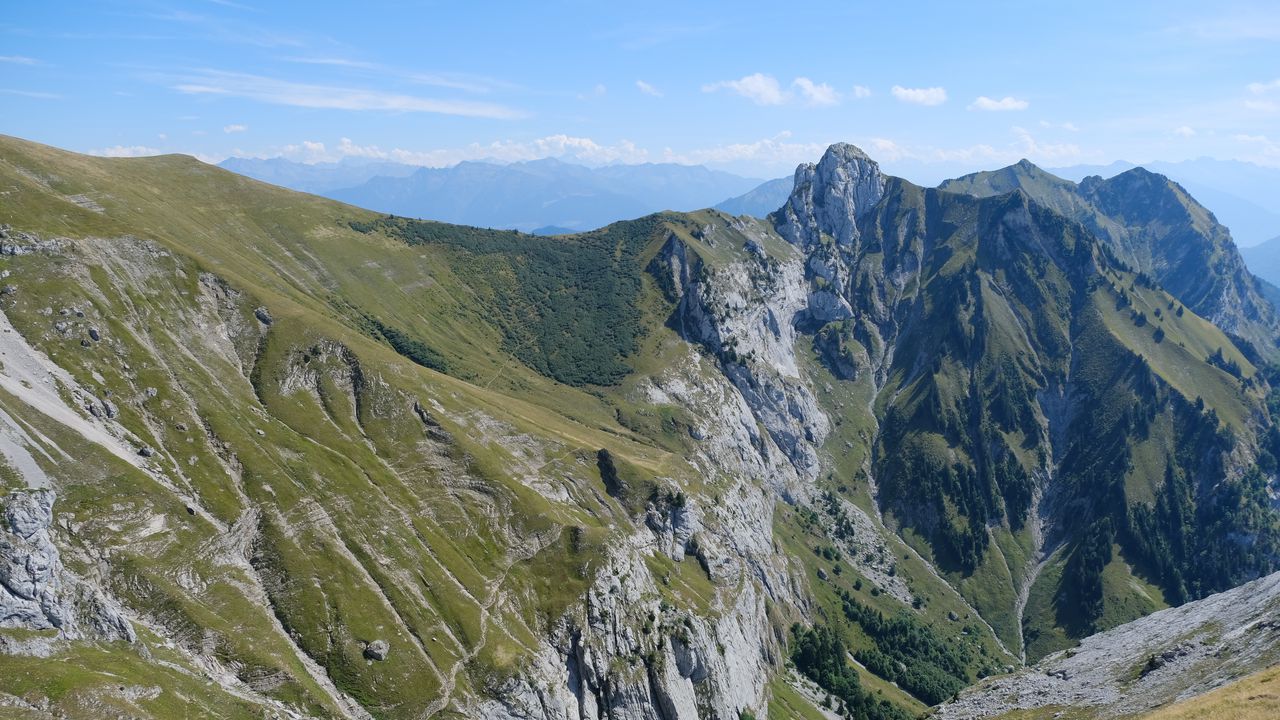 Wallpaper mountains, slope, landscape, mountain range, nature, green