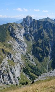 Preview wallpaper mountains, slope, landscape, mountain range, nature, green