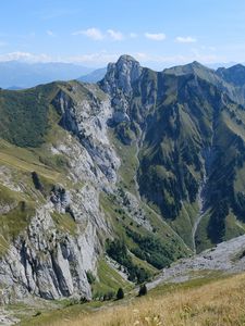 Preview wallpaper mountains, slope, landscape, mountain range, nature, green