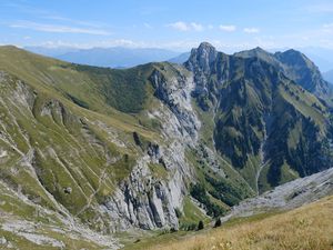 Preview wallpaper mountains, slope, landscape, mountain range, nature, green