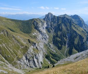 Preview wallpaper mountains, slope, landscape, mountain range, nature, green