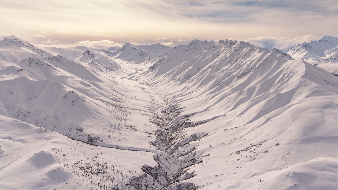 Wallpaper mountains, slope, relief, snow