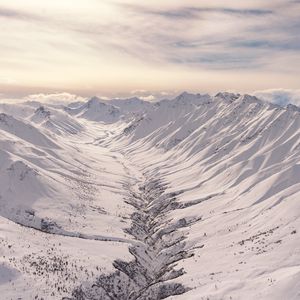 Preview wallpaper mountains, slope, relief, snow