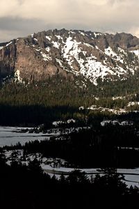 Preview wallpaper mountains, slope, relief, snow, nature, trees