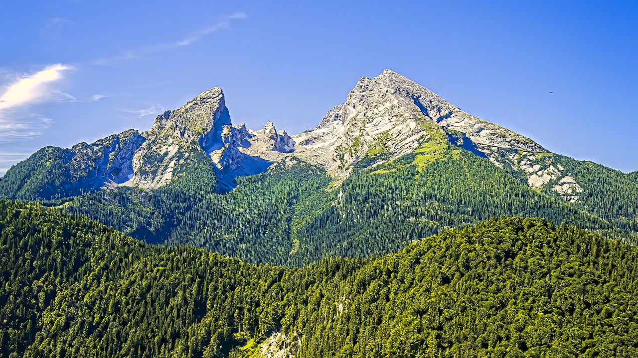 Wallpaper mountains, slope, trees, forest, landscape, nature