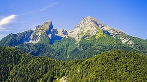 Preview wallpaper mountains, slope, trees, forest, landscape, nature