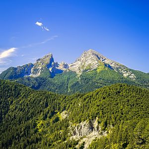 Preview wallpaper mountains, slope, trees, forest, landscape, nature