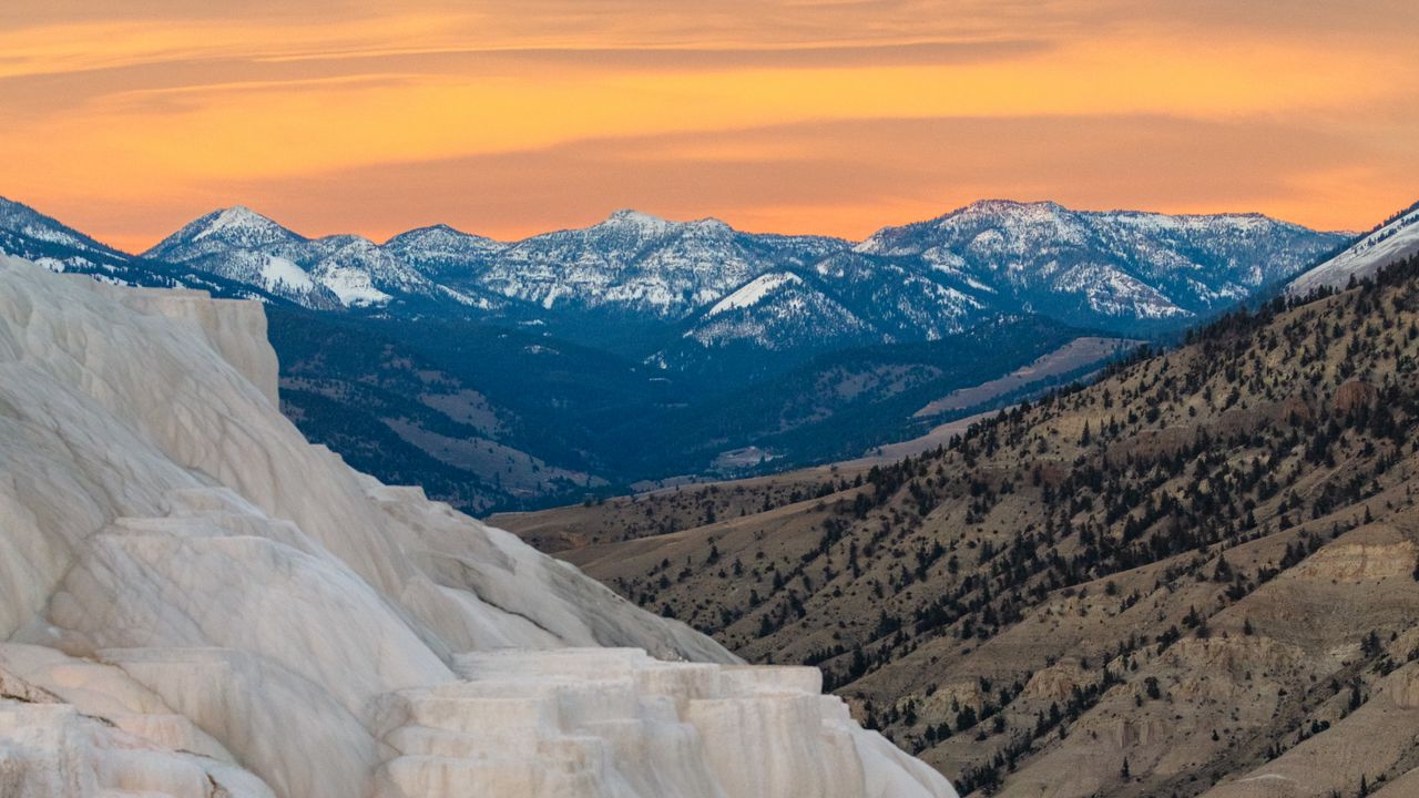 Wallpaper mountains, slope, twilight, nature