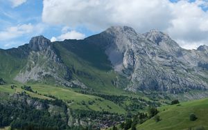 Preview wallpaper mountains, slope, valley, trees