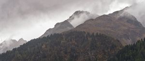 Preview wallpaper mountains, slopes, forest, trees, clouds