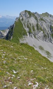 Preview wallpaper mountains, slopes, grass, nature