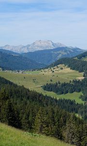 Preview wallpaper mountains, slopes, landscape, nature, trees
