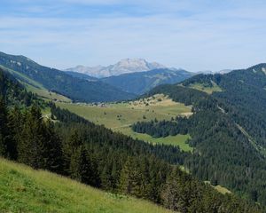 Preview wallpaper mountains, slopes, landscape, nature, trees