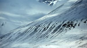 Preview wallpaper mountains, slopes, snow, stones, fog