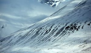 Preview wallpaper mountains, slopes, snow, stones, fog