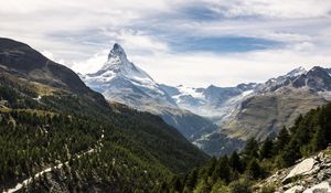 Preview wallpaper mountains, slopes, snow, trees