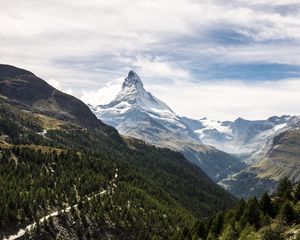 Preview wallpaper mountains, slopes, snow, trees