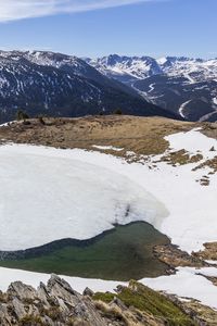 Preview wallpaper mountains, slopes, stones, lake, ice, nature