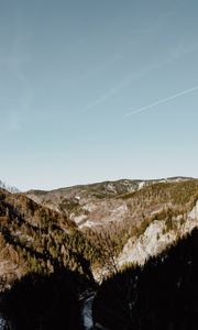 Preview wallpaper mountains, slopes, trees, aerial view, landscape