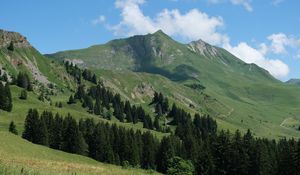 Preview wallpaper mountains, slopes, trees, landscape