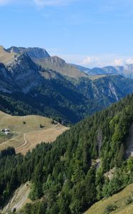 Preview wallpaper mountains, slopes, valley, trees, landscape