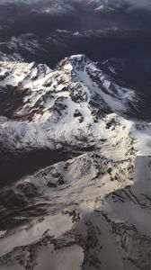 Preview wallpaper mountains, snow, aerial view, mountain range