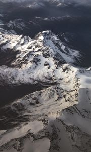 Preview wallpaper mountains, snow, aerial view, mountain range