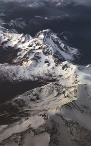 Preview wallpaper mountains, snow, aerial view, mountain range