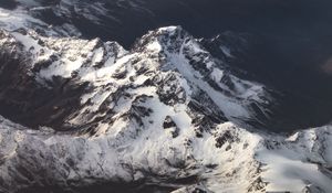 Preview wallpaper mountains, snow, aerial view, mountain range