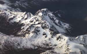 Preview wallpaper mountains, snow, aerial view, mountain range