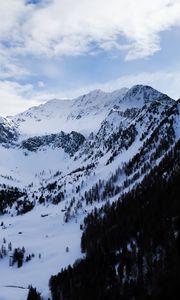 Preview wallpaper mountains, snow, alps, clouds, snowy
