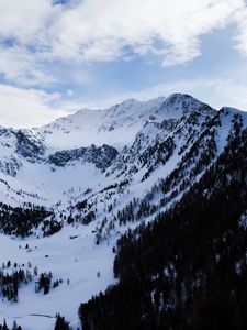 Preview wallpaper mountains, snow, alps, clouds, snowy