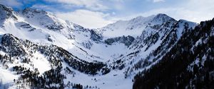 Preview wallpaper mountains, snow, alps, clouds, snowy