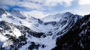 Preview wallpaper mountains, snow, alps, clouds, snowy