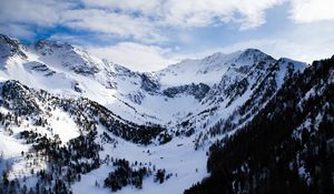 Preview wallpaper mountains, snow, alps, clouds, snowy