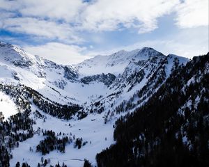 Preview wallpaper mountains, snow, alps, clouds, snowy