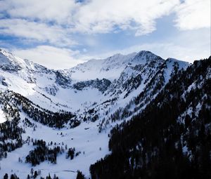 Preview wallpaper mountains, snow, alps, clouds, snowy