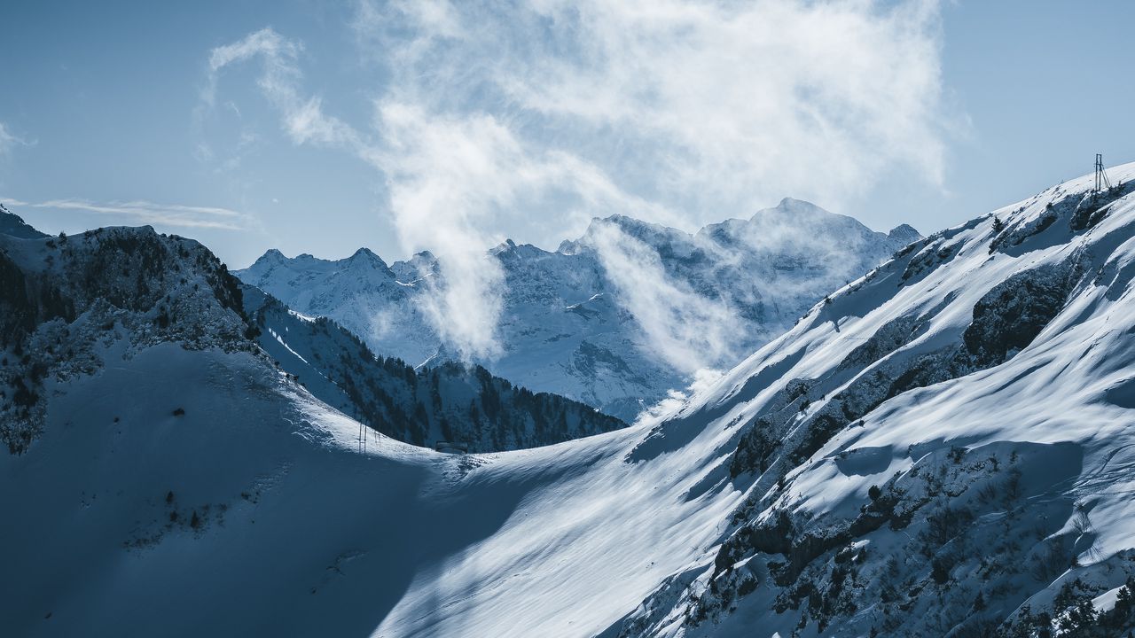 Wallpaper mountains, snow, cloud, winter, landscape, snowy