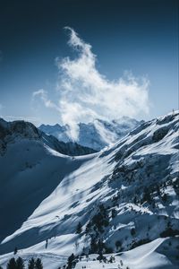 Preview wallpaper mountains, snow, cloud, winter, landscape, snowy