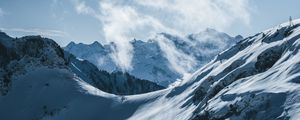 Preview wallpaper mountains, snow, cloud, winter, landscape, snowy